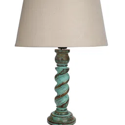 Homesake Beige & Blue Signature Rustic Rope Alga Frustum Table Lamp With Shade image 2