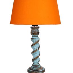 Homesake Orange & Blue Signature Rustic Rope Distress Table Lamp With Drum Shade image 4