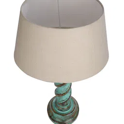 Homesake Beige & Blue Signature Rustic Rope Alga Frustum Table Lamp With Shade image 4
