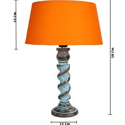 Homesake Orange & Blue Signature Rustic Rope Distress Table Lamp With Drum Shade image 5