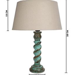 Homesake Beige & Blue Signature Rustic Rope Alga Frustum Table Lamp With Shade image 5