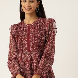 Antheaa Woman Laced Peplum Top-image-42