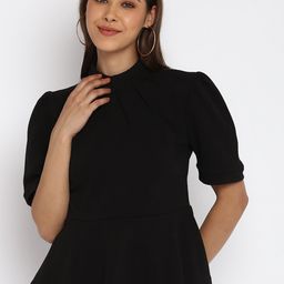 Mayra Black Velvet Peplum Top-image-33