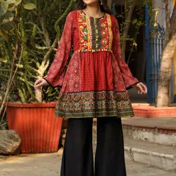 Juniper Printed Embroidered Ethnic Tunic image 1