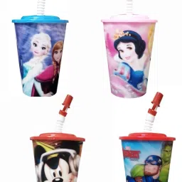 Kids Birthday Party Return Gift In Bulk | Cartoon Design 3D Straw Sipper (4 Pcs)-41