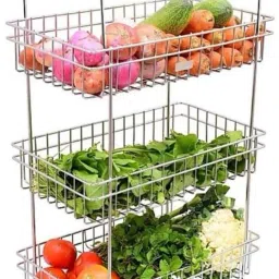 Fruits/Vegetables Kitchen Rack HR-4 LAYER SS BASKET Steel-picture-22