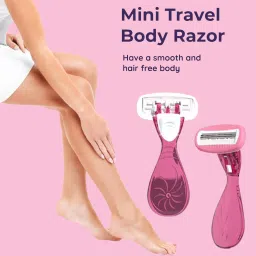 3 Blade Mini Travel Cartridge Hair Removal Razor for Women with Aloe Vera, Women-image-11