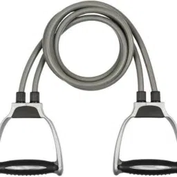 Double Toning Tube Exercise Toning Belt Grey for Men and Women Resistance Tube-image-71