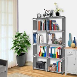 10 Layer Simple Bookshelf/Multipurpose Rack/Children Bookcases/File Rack for Office/Storage Organizer/Cabinet Shelves for Bedroom Office Living Room Metal Open Book Shelf-26