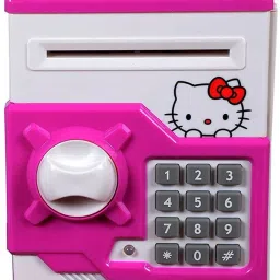 Hello Kitty Shape Money Safe Kids Piggy Savings with Electronic Lock ATM Bank | Latest Money Safe Kids Piggy Savings with Electronic Lock ATM Bank | Mini Electric secret password safe ATM piggy Bank Money Safe deposit Box toy (Hello Kitty) Coin Bank-image-63