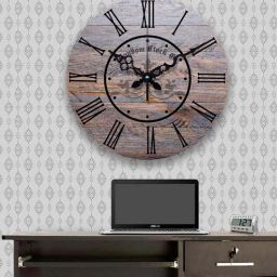 random Brown Engineered Wood Wall Clock-picture-10