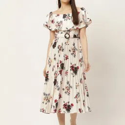 Women Layered White Midi/Calf Length Dress-image-51