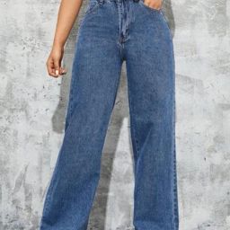 Women Boyfriend High Rise Dark Blue Jeans-image-119