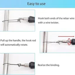 adawat 1 pcs Semi-automatic Rebar Hook knot tying tool metal wire twisting With Gloves Lever Tool image 5