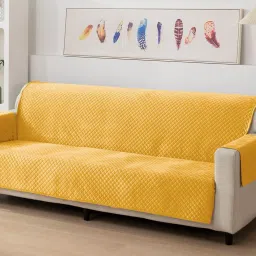 Velvet Checkered 3 Seater Sofa Cover-picture-45