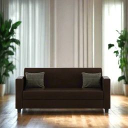 mintwud from pepperfry Baley Leatherette 3 Seater Sofa in Dark Brown Colour-picture-20