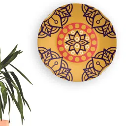 quirk india Yellow Symmetry Abstract Decorative Plate-picture-16