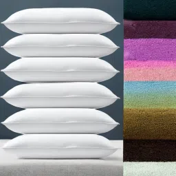 LUXURY Microfibre Solid Sleeping Pillow Pack of 6-14