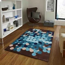 Brown, Blue Wool Area Rug-image-2