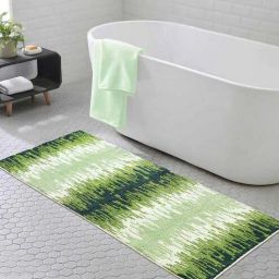 obsessions Green Abstract Polyester AntiSkid Bathmat-picture-42