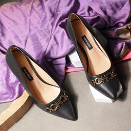 Bata Buckle Detailed Kitten Heeled Pumps-image-71