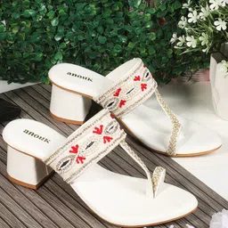 Anouk Embroidered One Toe Block Heels-27