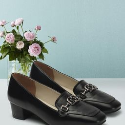 ELLE Square Toe Embellished Block Pumps-44