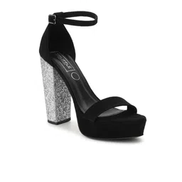 Truffle Collection Open Toe Suede Block Heels image 4