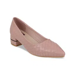 SHUZ TOUCH Nude-Coloured Block Pumps-image-29