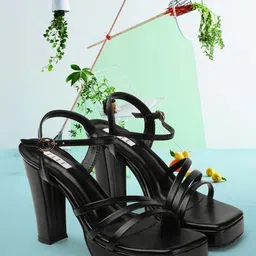 ELLE Block Heels With Backstrap-4