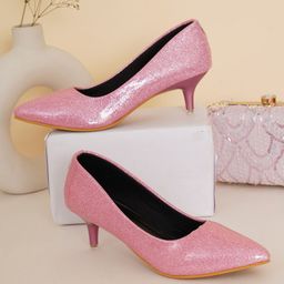SHUZ TOUCH Women Pink Kitten Pumps-45