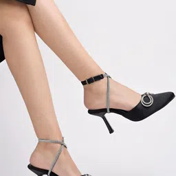 Shoetopia Embellished Pointed Toe Slim Heeled Pumps-15