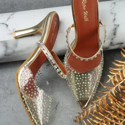 Retro Walk Slim Embellished Heeled Pumps-26