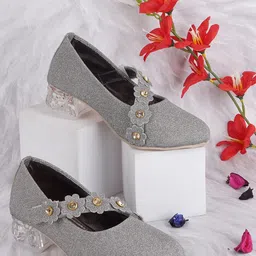 BAESD Girls Embellished Pointed Toe Block Heel Pumps-7