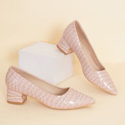 Sherrif Shoes Textured Block Pumps Heels-31