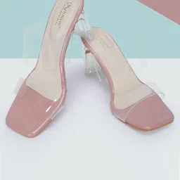 MEHNAM Open Toe Synthetic Block Heels-24