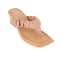 DressBerry Nude-Coloured Open Toe Block Heels-18