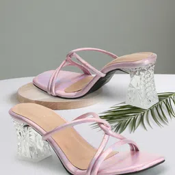 madam glorious Open Toe Party Block Pumps-49