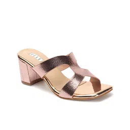 ELLE Textured Open Toe Block Heels image 3