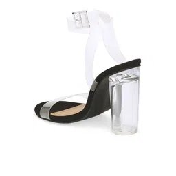 Truffle Collection Open Toe Block Heels With Buckles image 4
