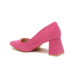 Flat n Heels Suede Closed Back Block Pumps image 3