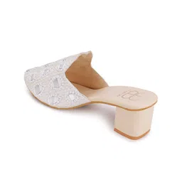GLAM STORY Embellished Pointed Toe Block Heeled Mules image 3
