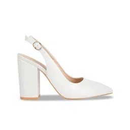 London Rag Dalaney Pointed Toe Block Pumps With Buckle Closure image 2