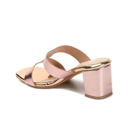 ELLE Textured Open Toe Block Heels image 4