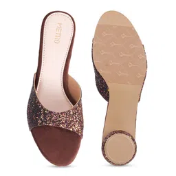 Metro Embellished Open Toe Block Heels image 5