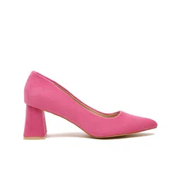 Flat n Heels Suede Closed Back Block Pumps image 4
