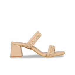 ICONICS Woven Design Open Toe Block Heels image 2
