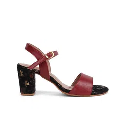 ICONICS Printed Open Toe Block Heels image 4
