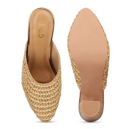 Inc 5 Pointed Toe Textured Block Mules image 4