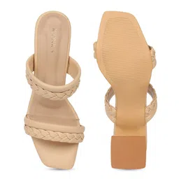ICONICS Woven Design Open Toe Block Heels image 3